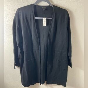 Talbots Black Open Cardig Sweater Sz MP Petites